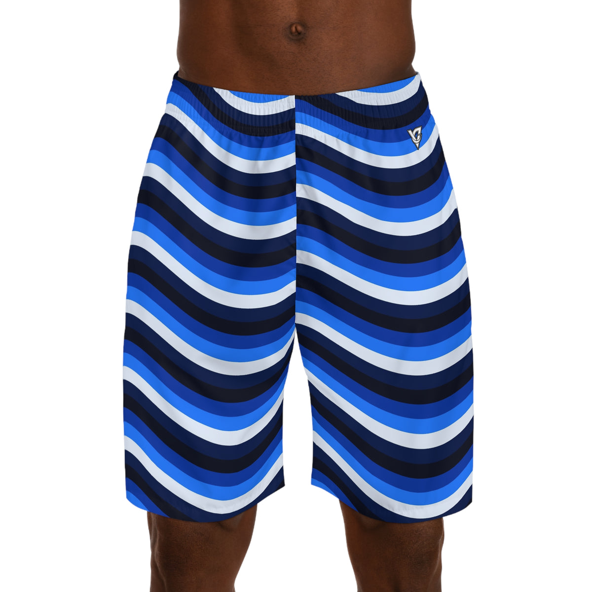 Men's Cobalt Wave Performance Jogger Athletic Shorts with Pockets