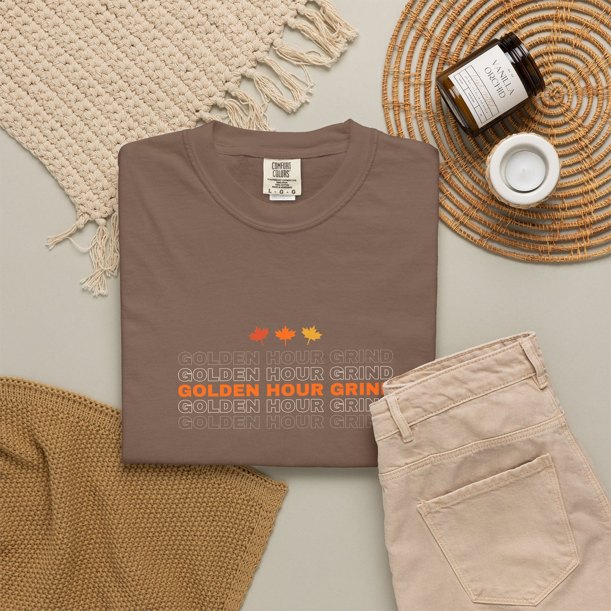 Golden Hour Grind Women's Garment-Dyed Graphic Tee