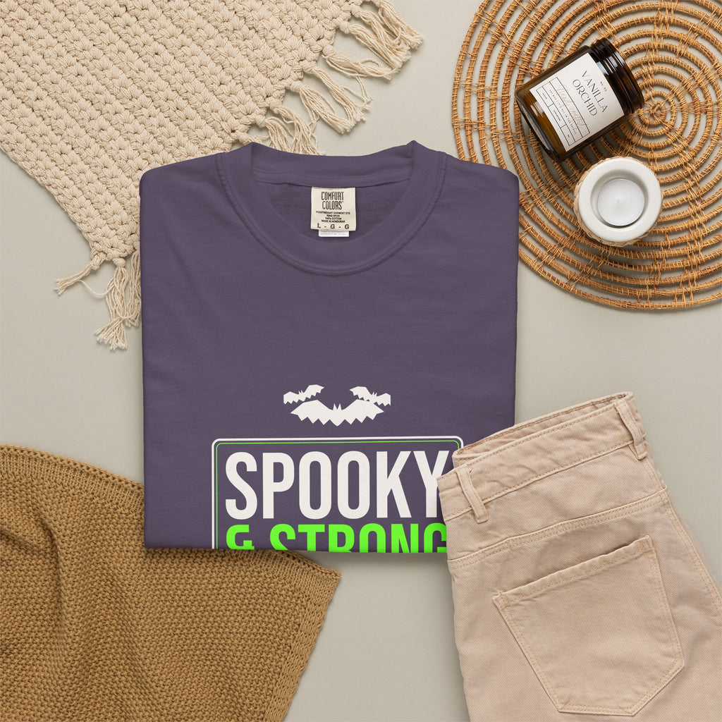 Spooky & Strong | Women's Halloween Garment-Dyed Graphic Tee