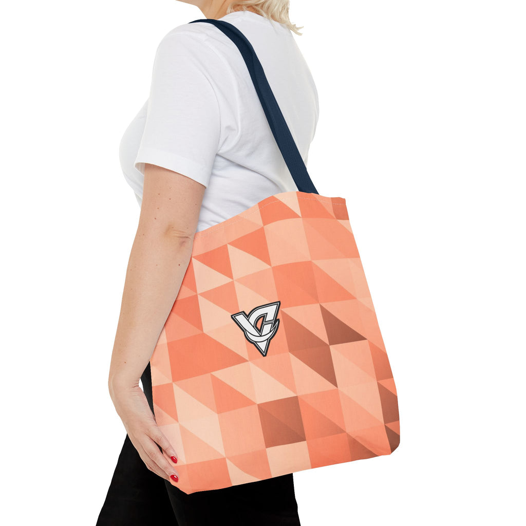Peach Low-Poly Tote Bag — All-Over Print Gym & Everyday Tote