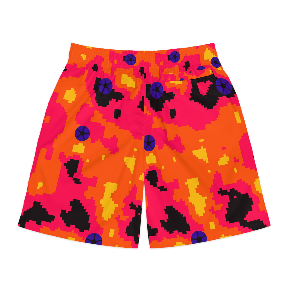 Soccer Hot Lava Pixel Camo Men's Athletic Shorts with Pockets