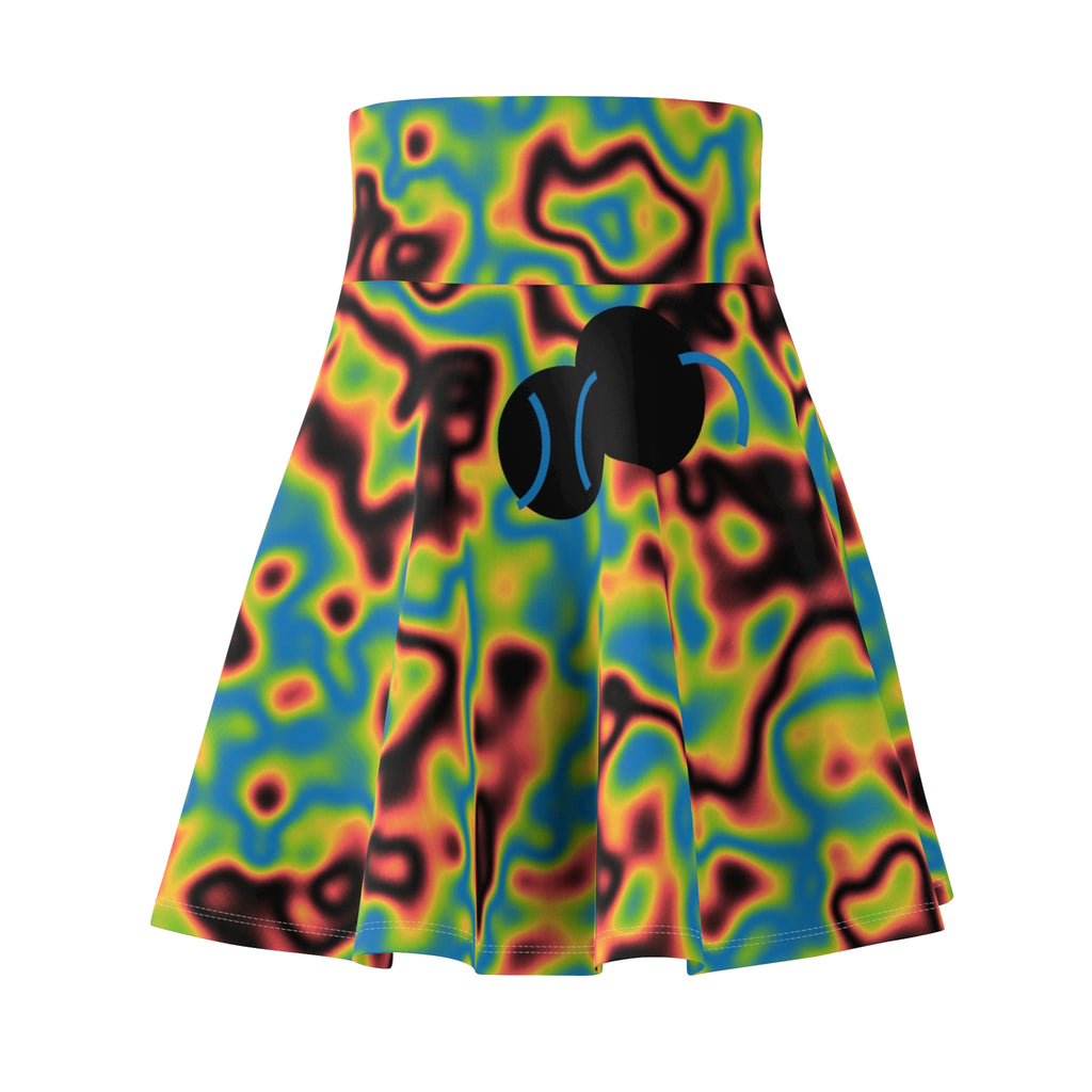 Tennis Rainbow Rally Marble Flow Women's Athletic Skater Skirt