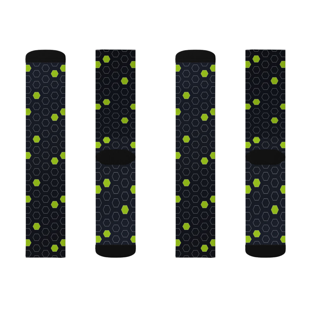Soccer Volt Night Hex Pitch Athletic Crew Socks