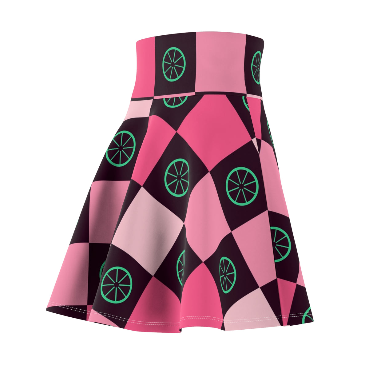 Cycling Flamingo Fizz Checker Drive Women's Athletic Skater Skirt