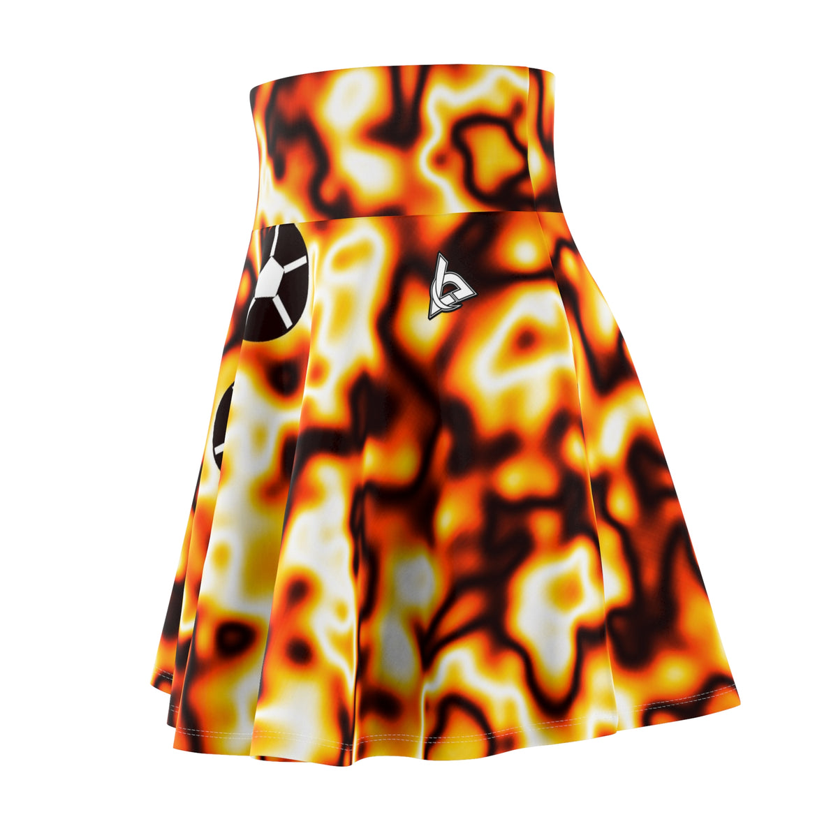 Soccer Solar Flare Marble Flow Women's Athletic Skater Skirt