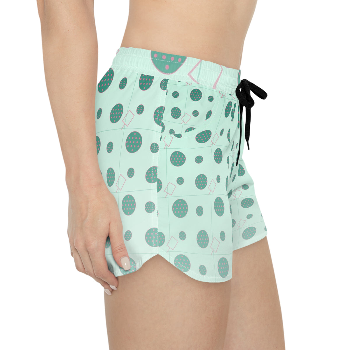 Pickleball Mint Glow Dink Dot Women's Athletic Shorts with Pockets