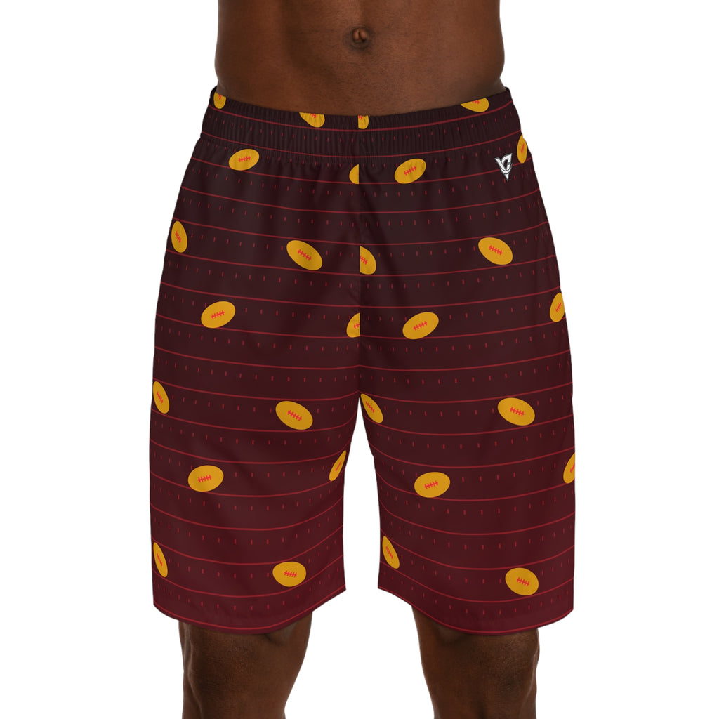 Football Crimson Blaze Gridiron Men's Athletic Shorts with Pockets