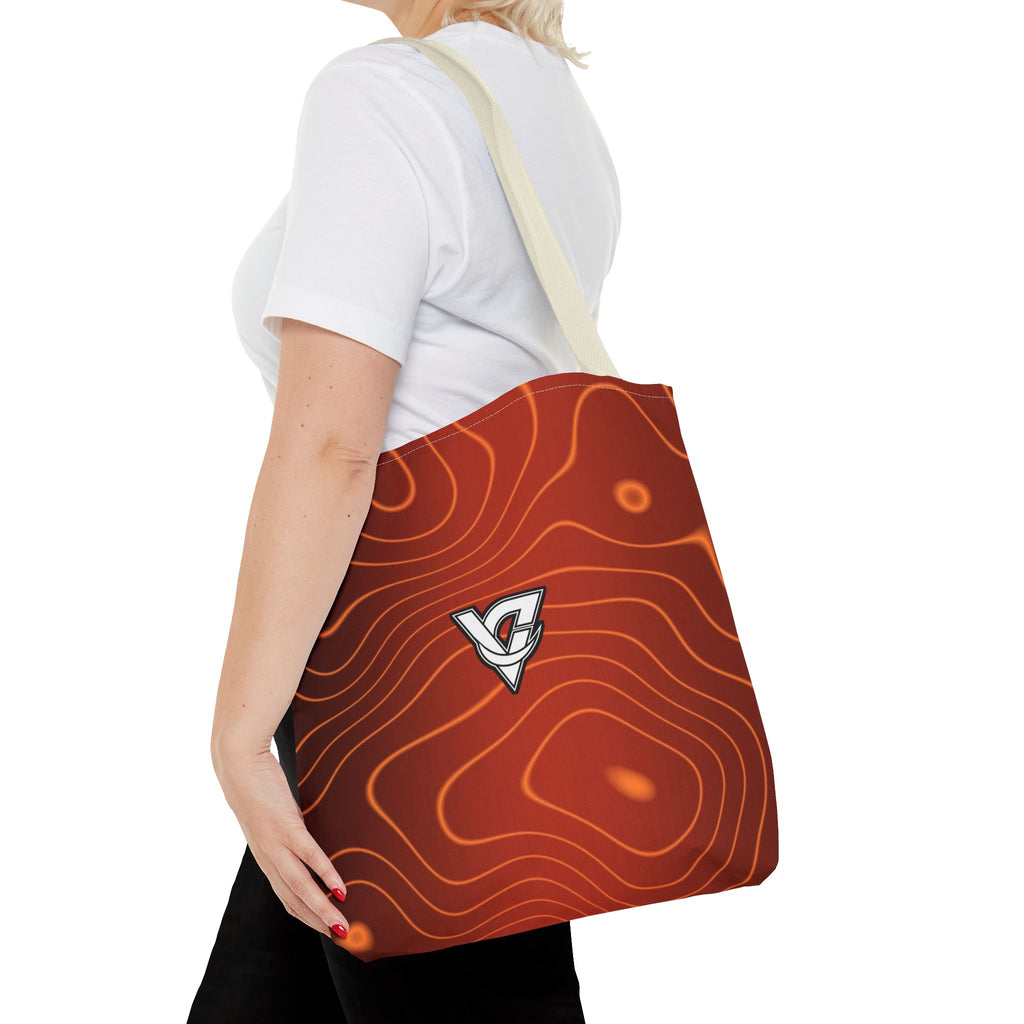Sunset Orchard Topo Tote Bag — All-Over Print Gym & Everyday Tote