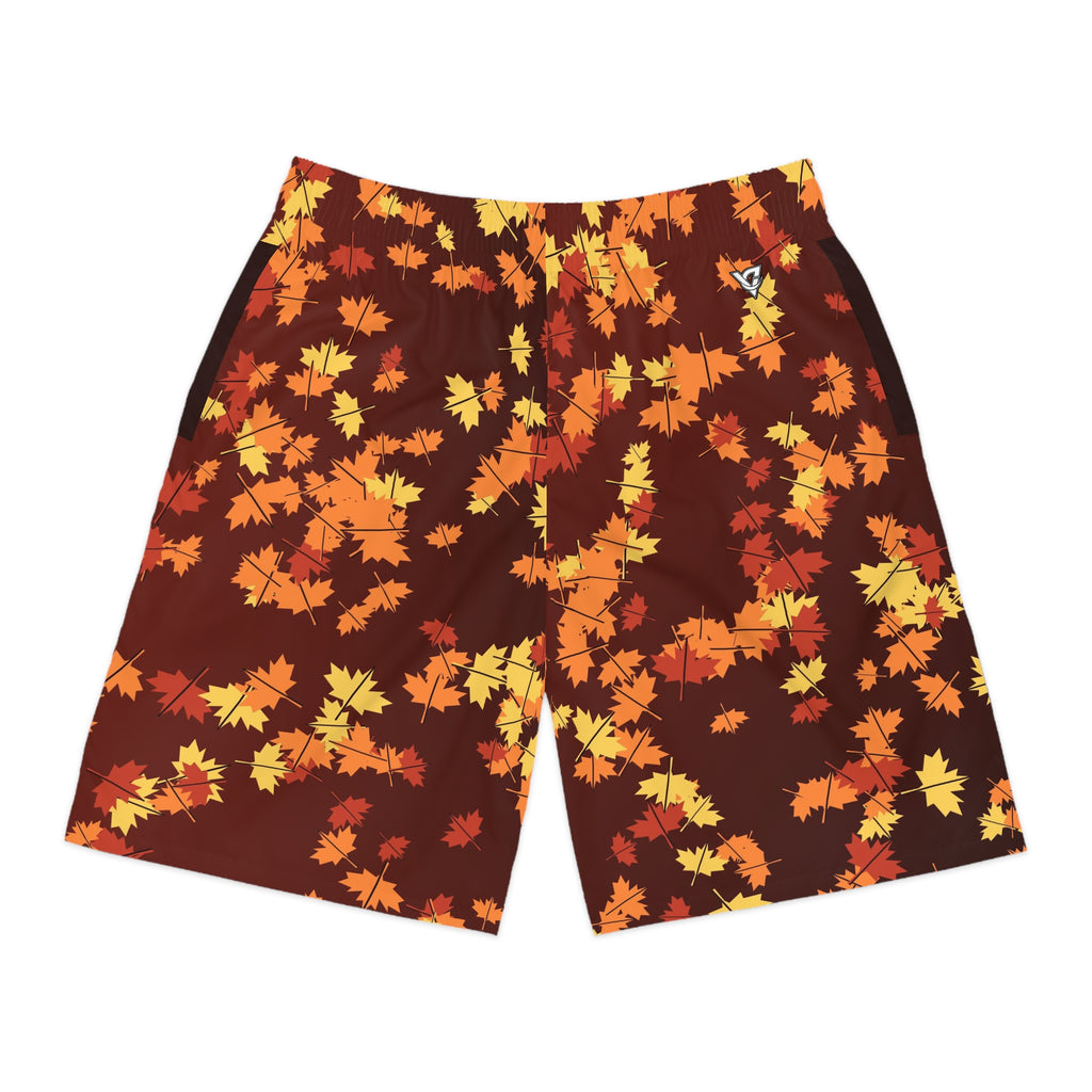 Men's Sunset Orchard Falling Leaves Performance Jogger Athletic Shorts with Pockets