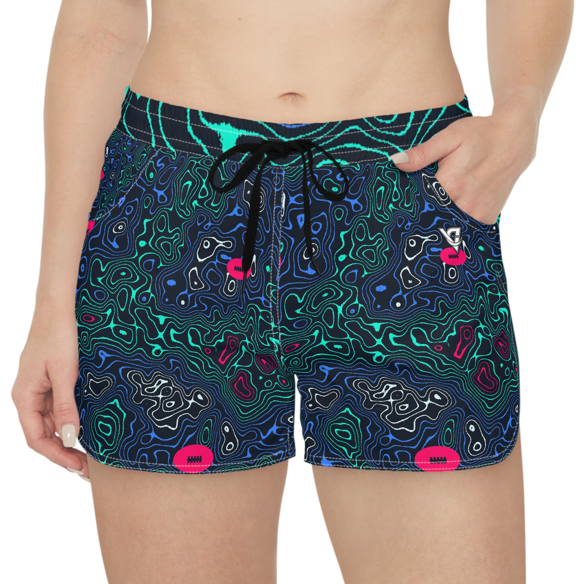 Football Arctic Neon Topo Trail Women's Athletic Shorts with Pockets