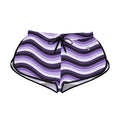 Women's Lilac Wave Relaxed Shorts — All-Over Print Running & Workout Shorts