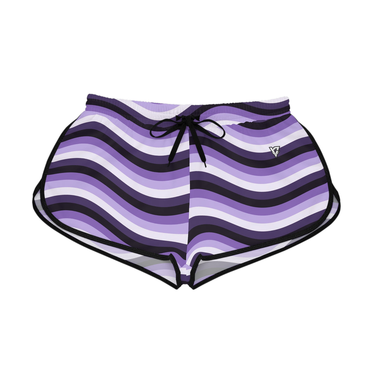 Women's Lilac Wave Relaxed Shorts — All-Over Print Running & Workout Shorts