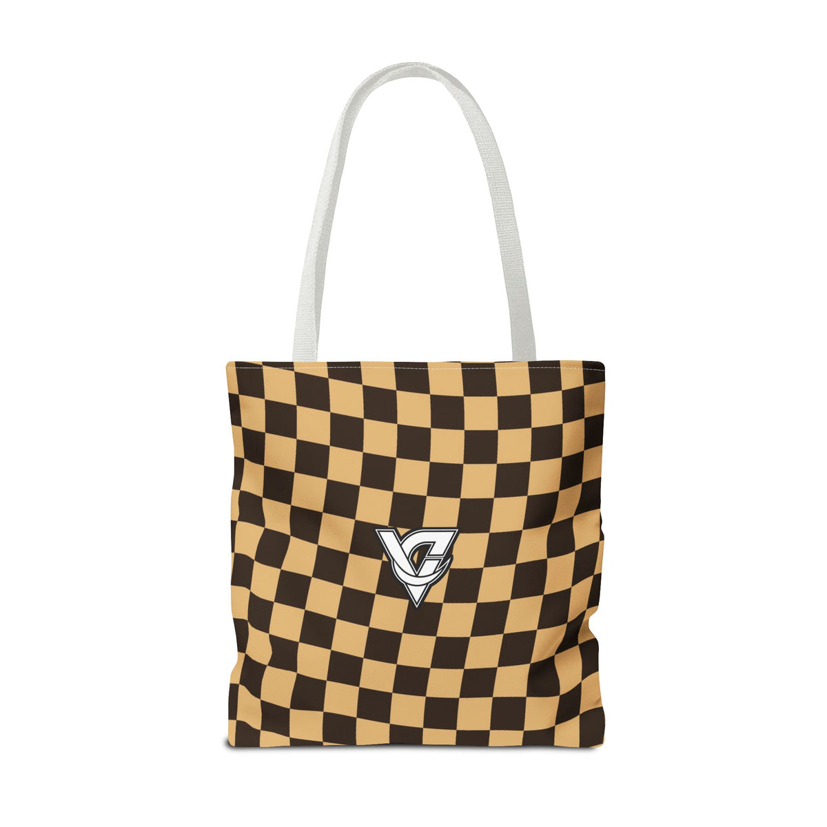 Desert Warp Check Tote Bag — All-Over Print Gym & Everyday Tote