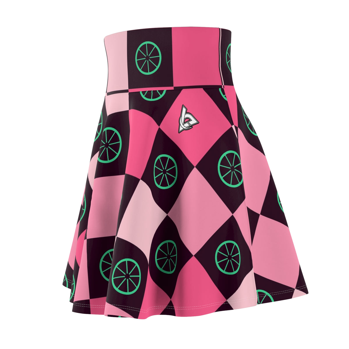 Cycling Flamingo Fizz Checker Drive Women's Athletic Skater Skirt