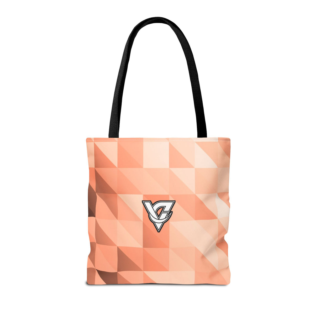 Peach Low-Poly Tote Bag — All-Over Print Gym & Everyday Tote