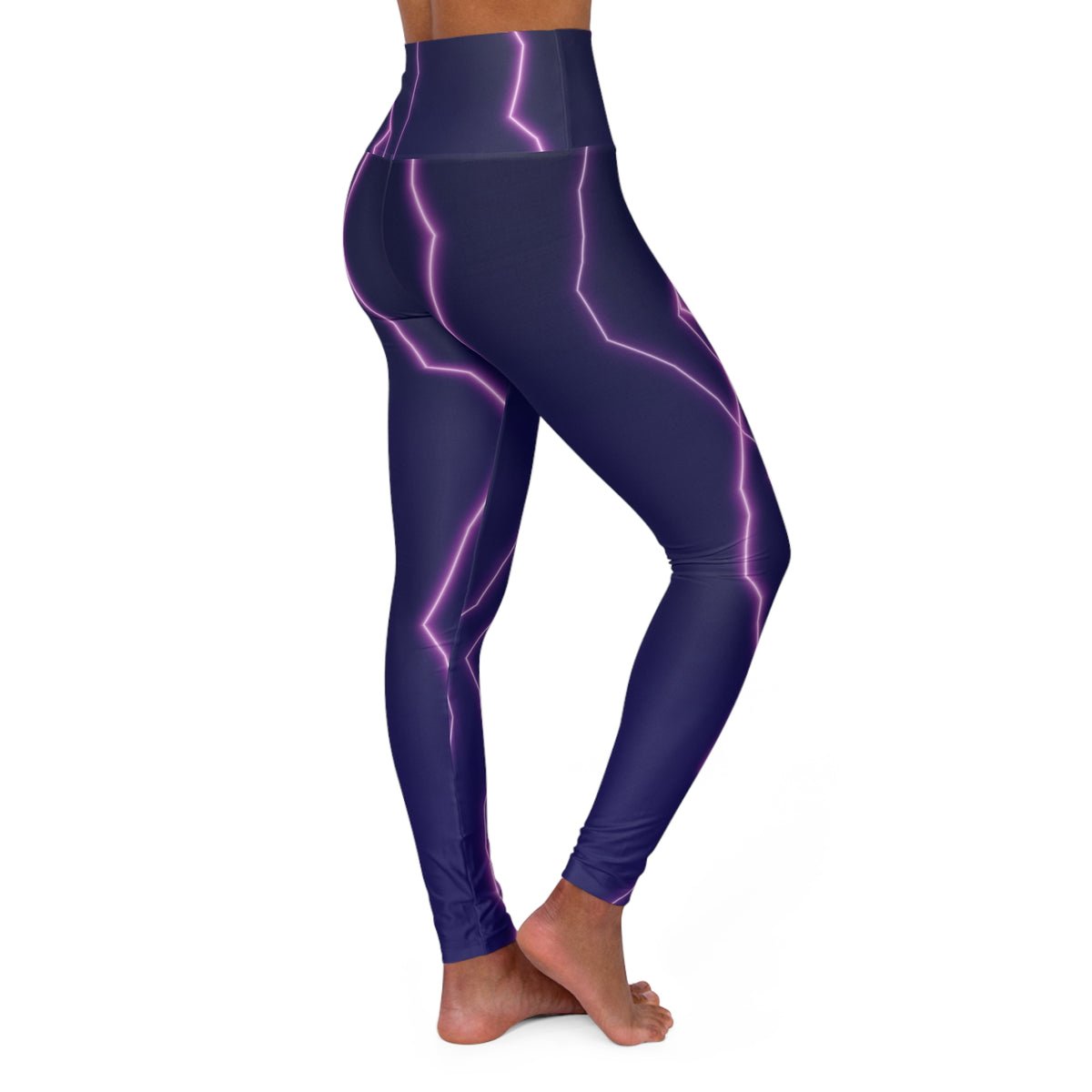 Pink Lightning High-Waisted Yoga Leggings
