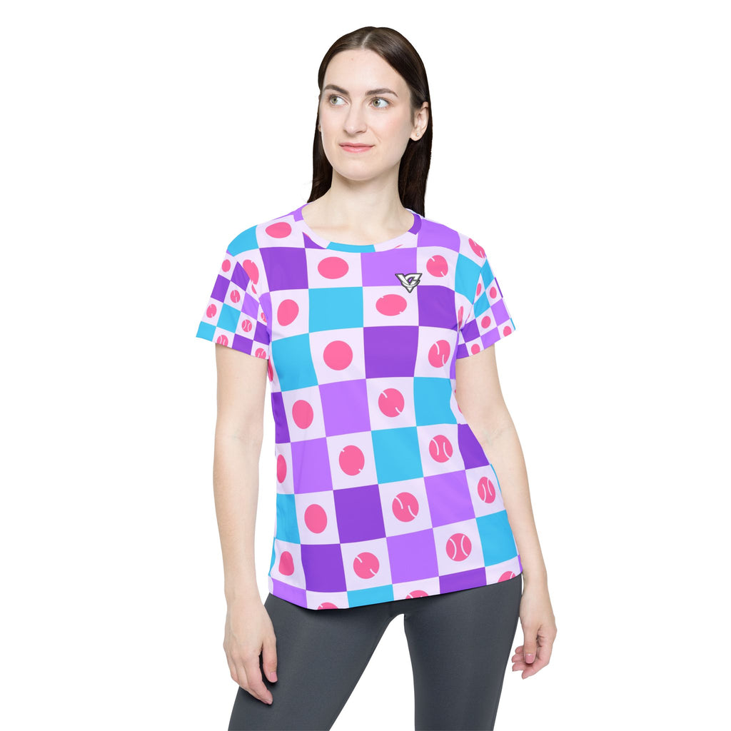 Tennis Lilac Wave Checker Drive Women's Sports Jersey
