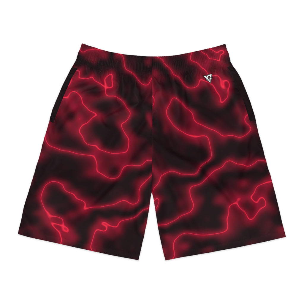 Men's Cherry Marble Performance Jogger Athletic Shorts with Pockets