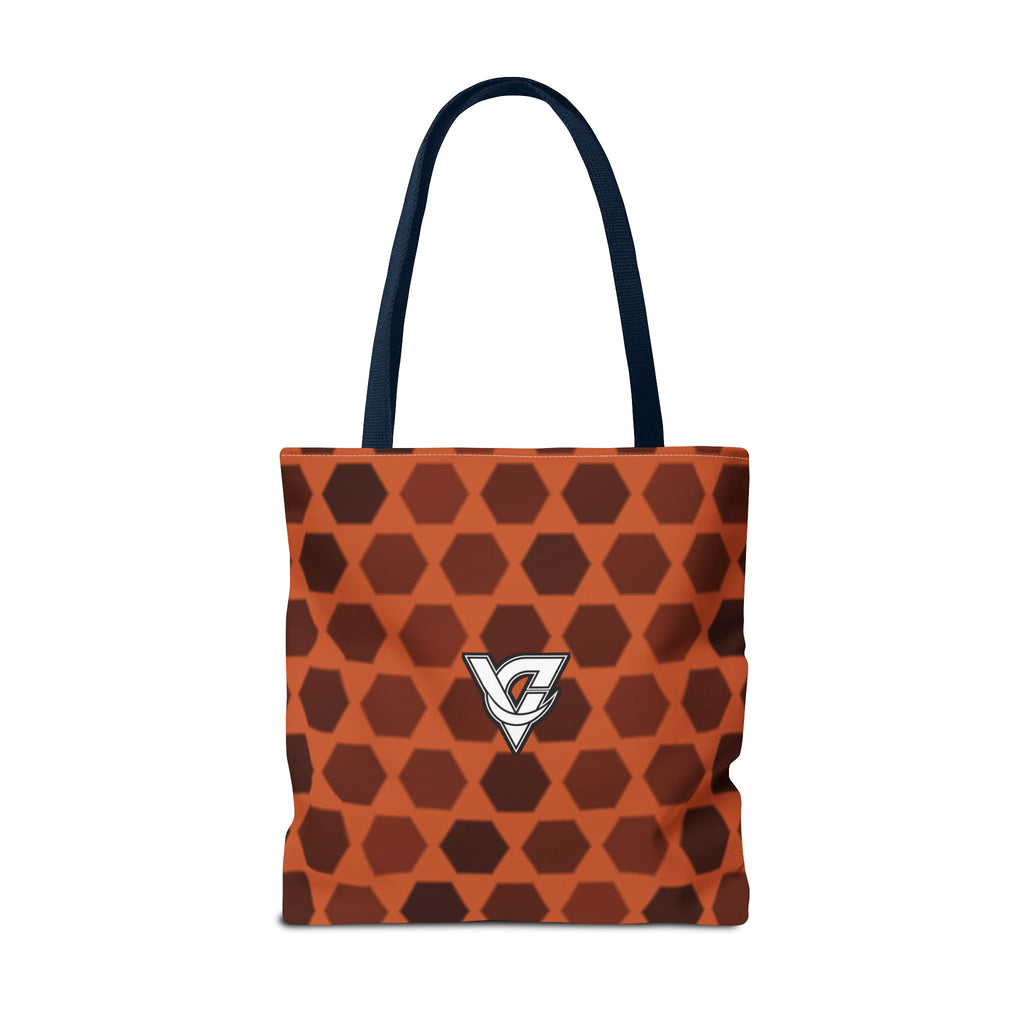 Auburn Hex Grid Tote Bag — All-Over Print Gym & Everyday Tote