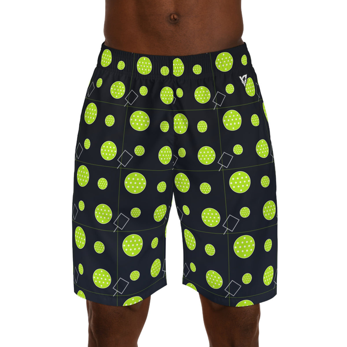 Pickleball Volt Night Dink Dot Men's Athletic Shorts with Pockets