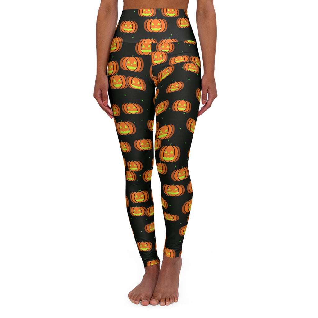 Halloween Toxic Slime Jack-O'-Lantern High-Waisted Yoga Leggings