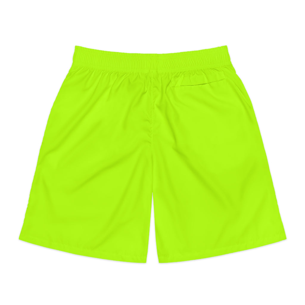 Vantacore Solid Lime Green Men's Athletic Shorts with Pockets