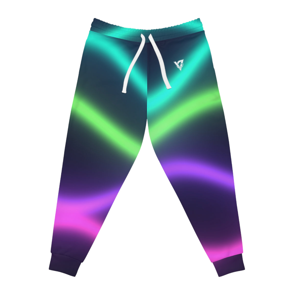 Women's Aurora Wave Joggers – Colorful All-Over Print Athletic Jogger Pants