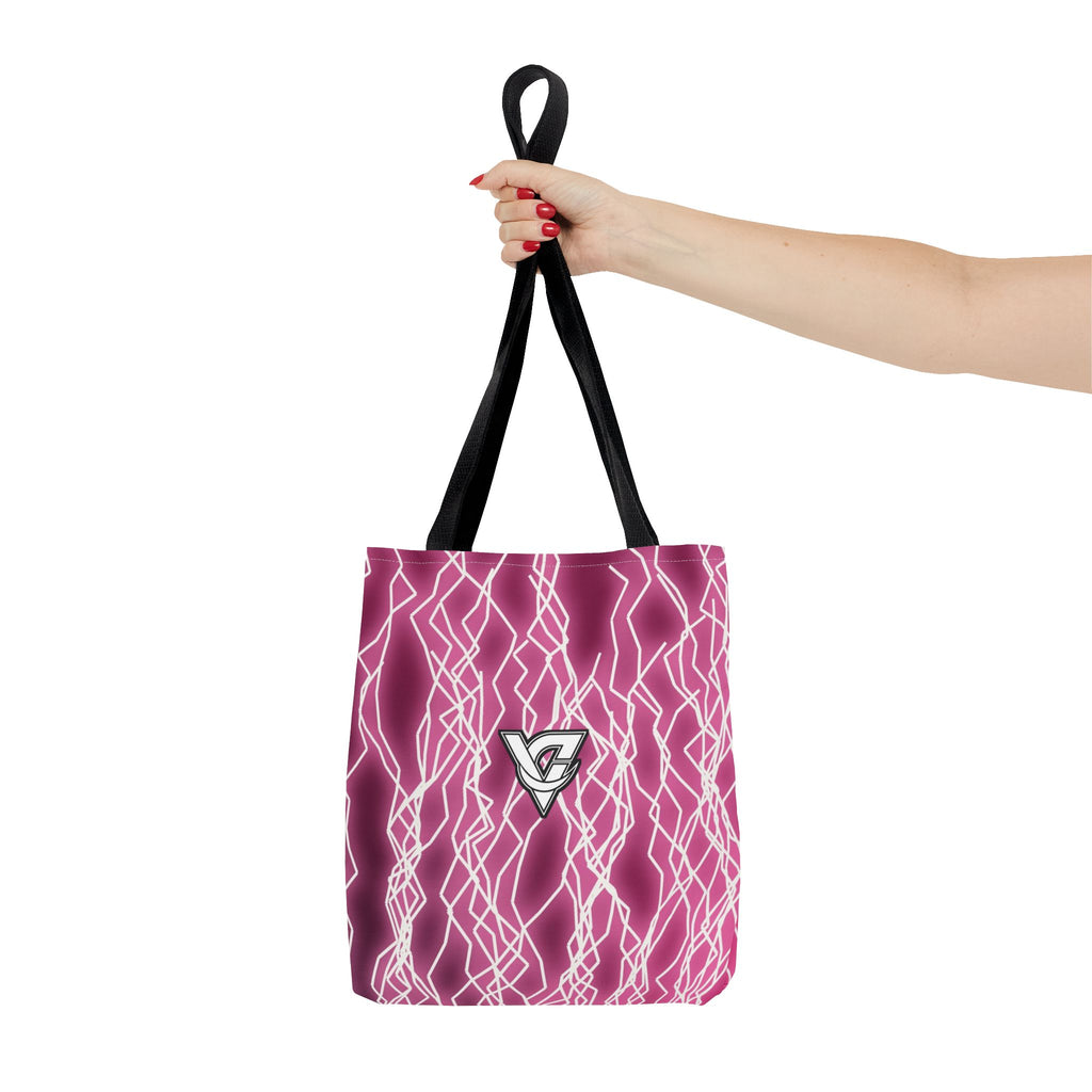 Hot Pink Lightning Tote Bag — All-Over Print Gym & Everyday Tote
