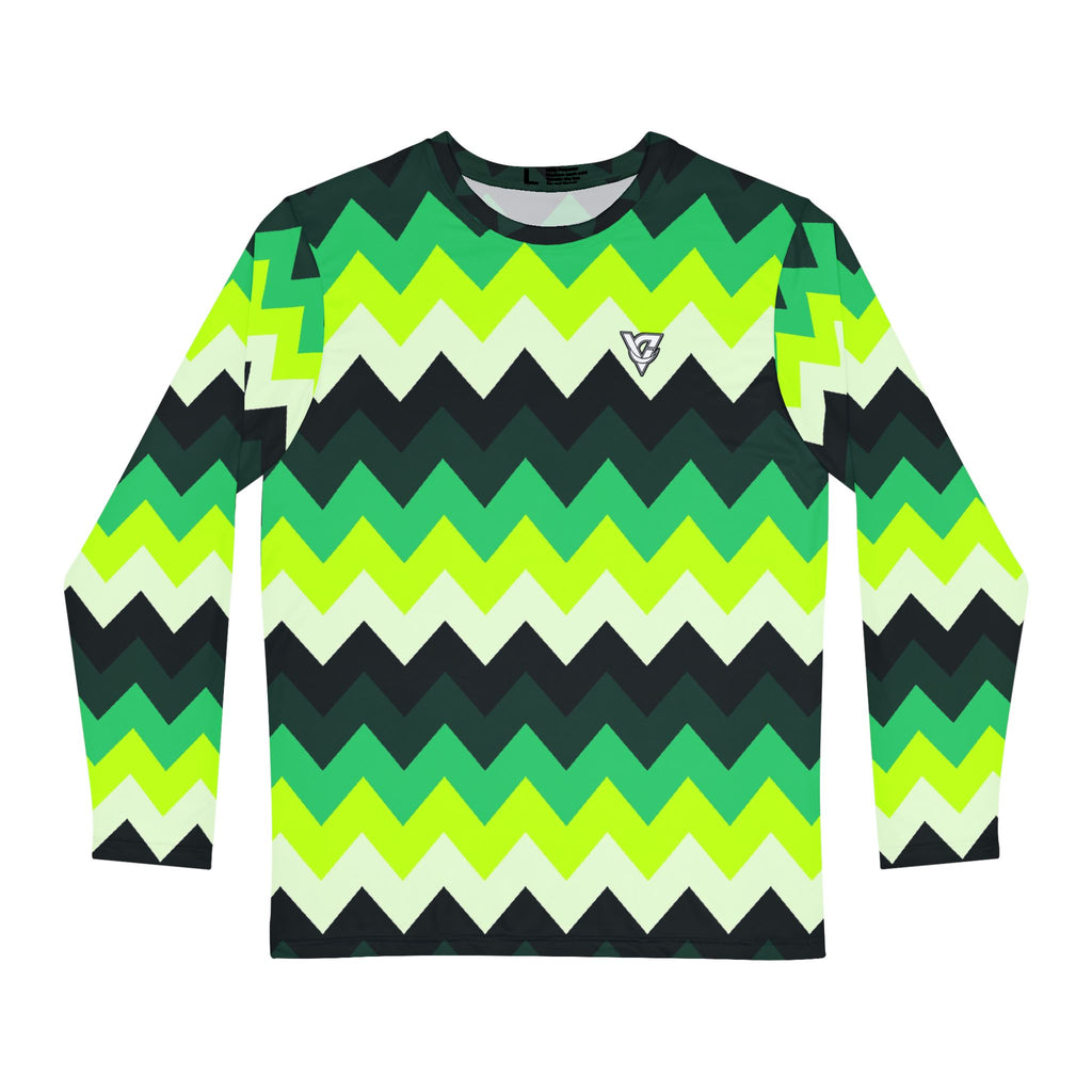Jungle Zigzag Men's Long Sleeve Athletic Shirt