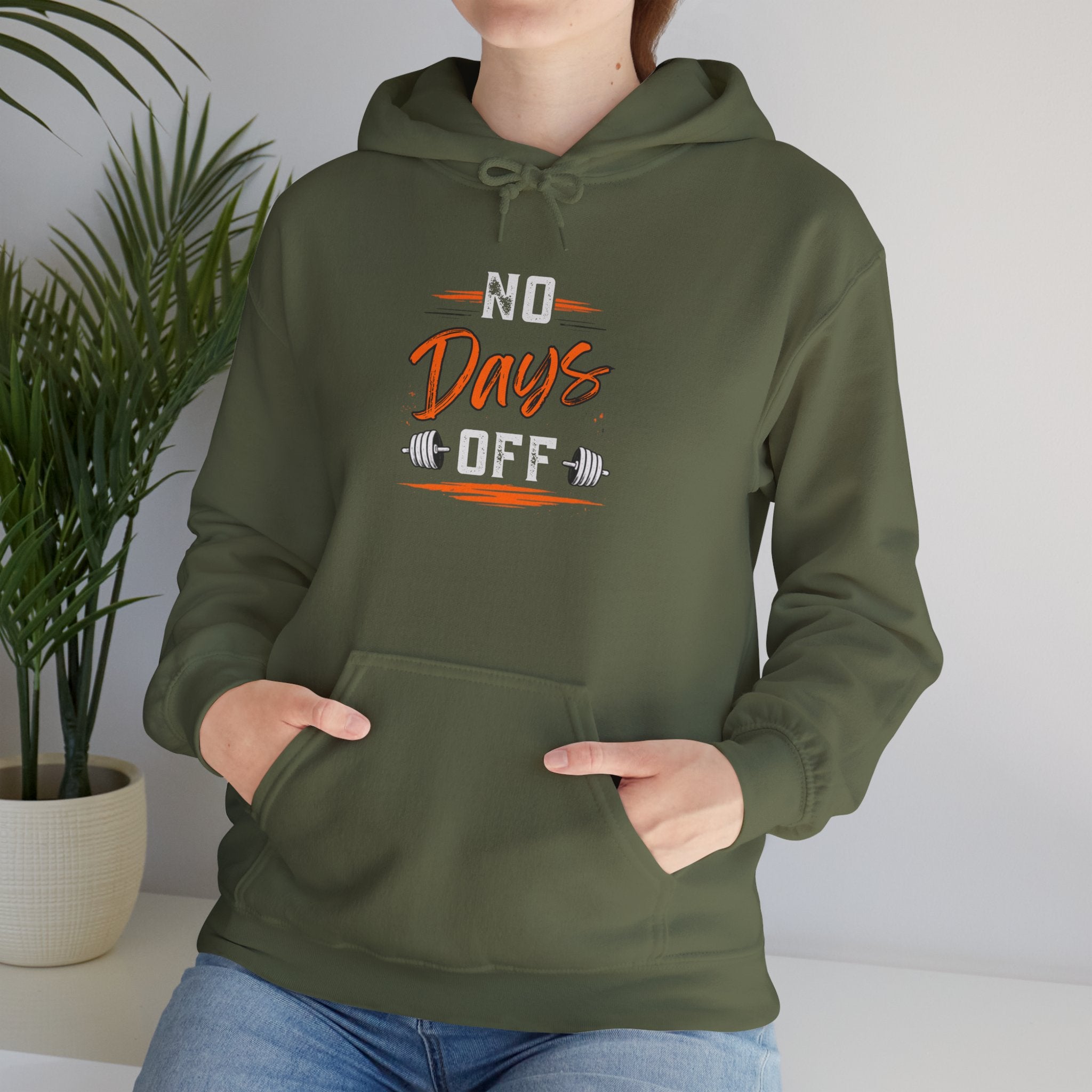 No Days Off | Heavy Hooded Sweatshirt