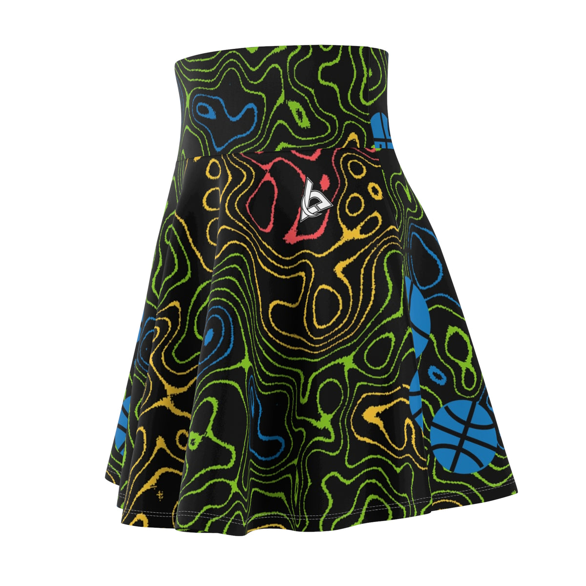Basketball Rainbow Rally Topo Trail Women's Athletic Skater Skirt