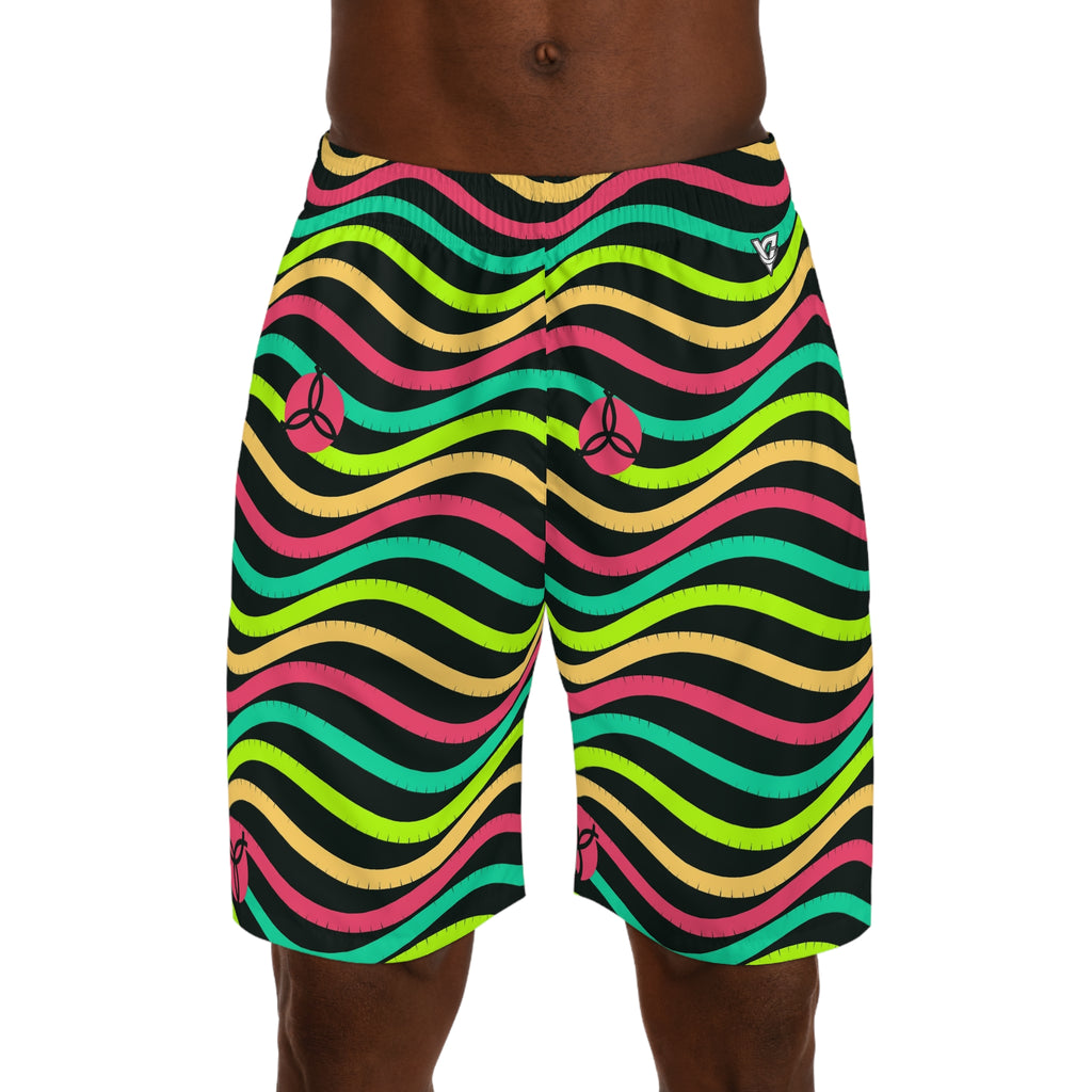 Volleyball Emerald Zest Wave Rider Men's Athletic Shorts with Pockets