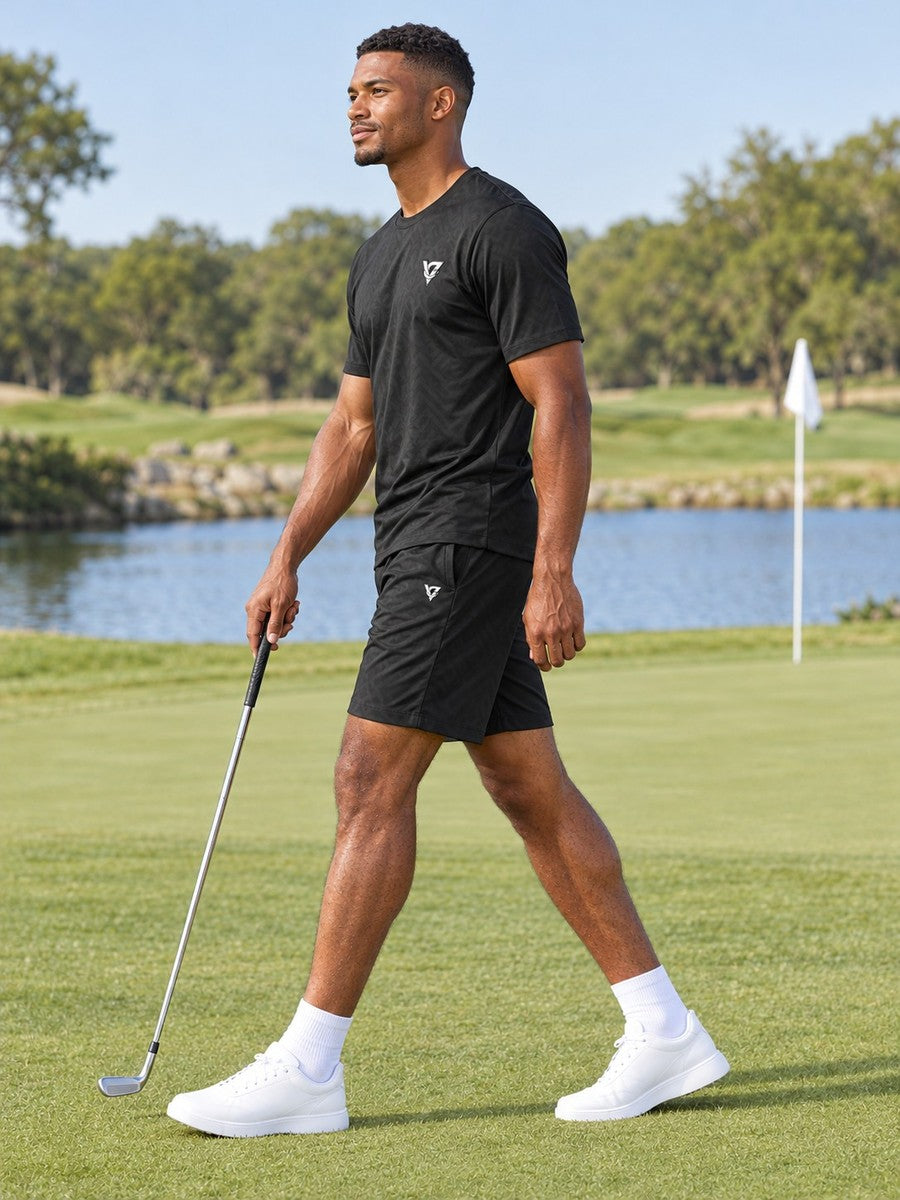 Vantacore Solid Black Men's Sports Jersey - side view