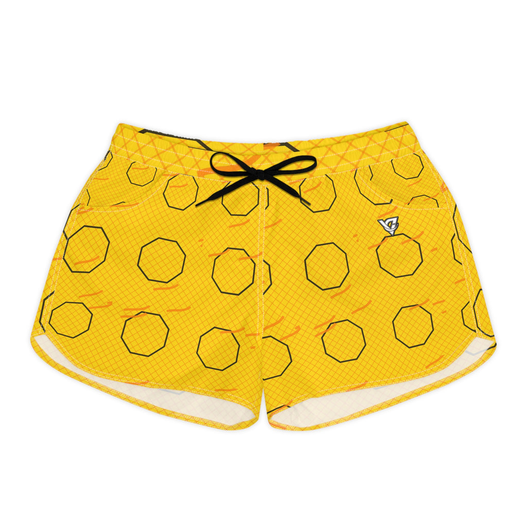 Combat Sports Neon Citrus Cage Mesh Women's Athletic Shorts with Pockets
