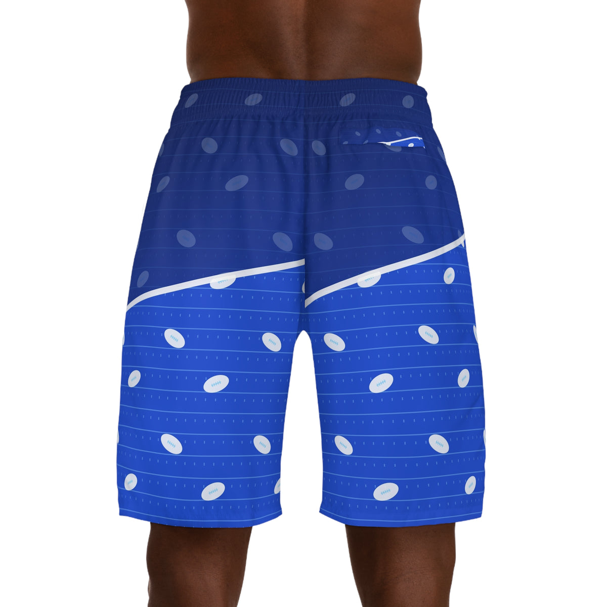 Football Royal Ice Gridiron Men's Athletic Shorts with Pockets
