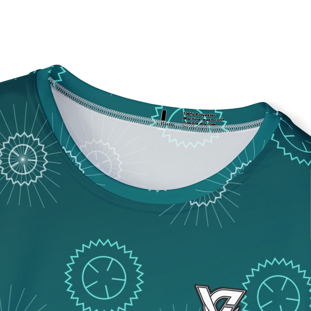 Cycling Teal Wave Chainring Men's Sports Jersey