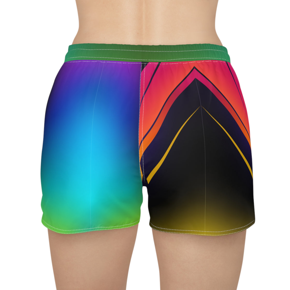 Women's Multipurpose Athletic Shorts with Pockets | Neon Gradient