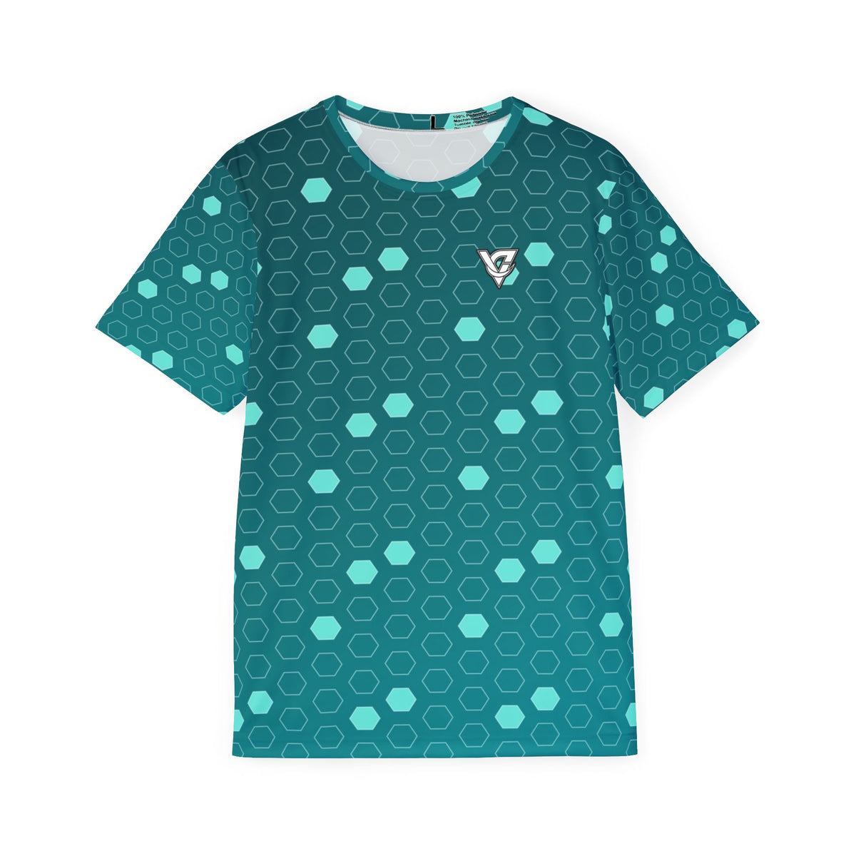 Soccer Teal Wave Hex Pitch Men's Sports Jersey
