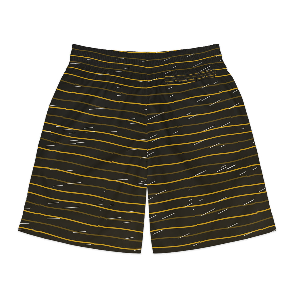 Running Gold Rush Pace Lanes Men's Athletic Shorts with Pockets
