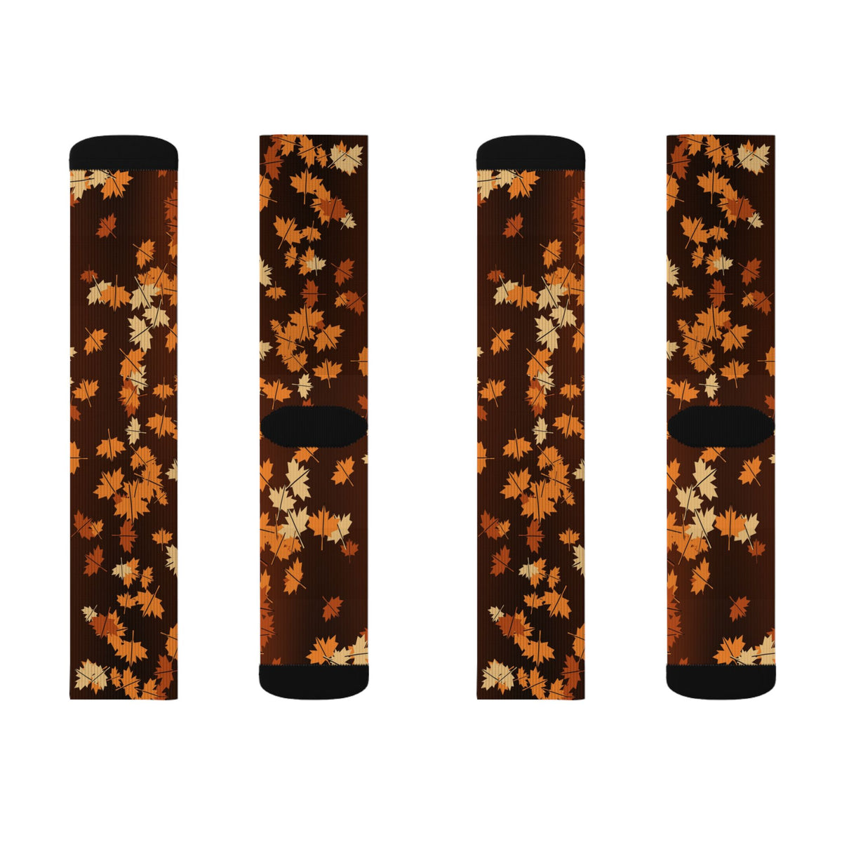 Pumpkin Falling Leaves Athletic Crew Socks