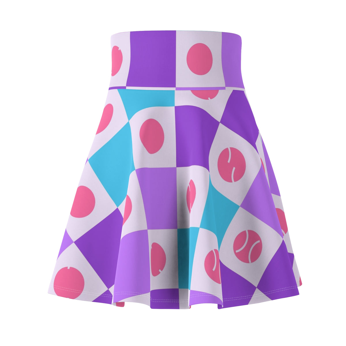 Tennis Lilac Wave Checker Drive Women's Athletic Skater Skirt