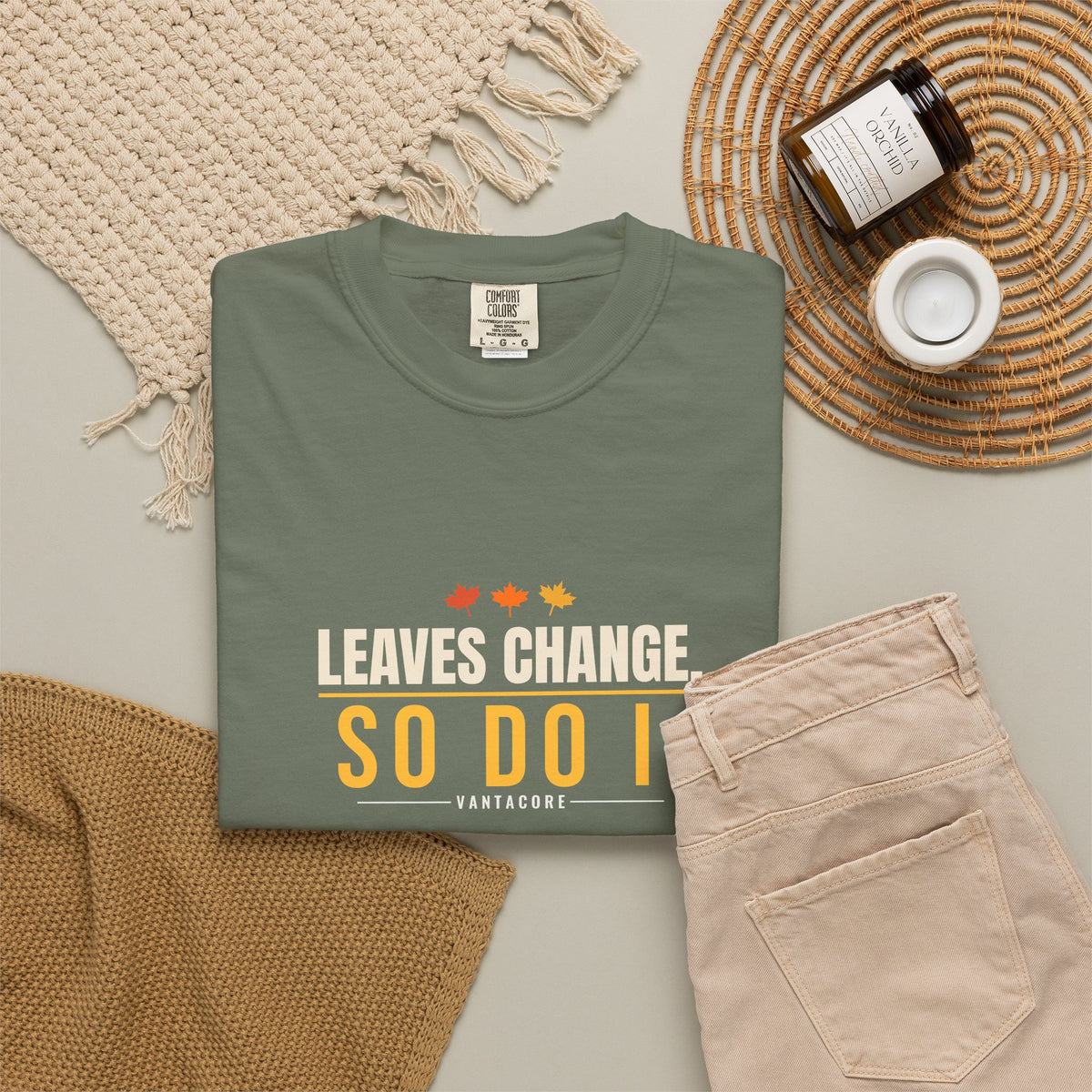 Leaves Change. So Do I. | Women's Garment-Dyed Graphic Tee