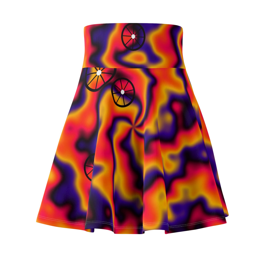 Cycling Hot Lava Tie-Dye Spin Women's Athletic Skater Skirt