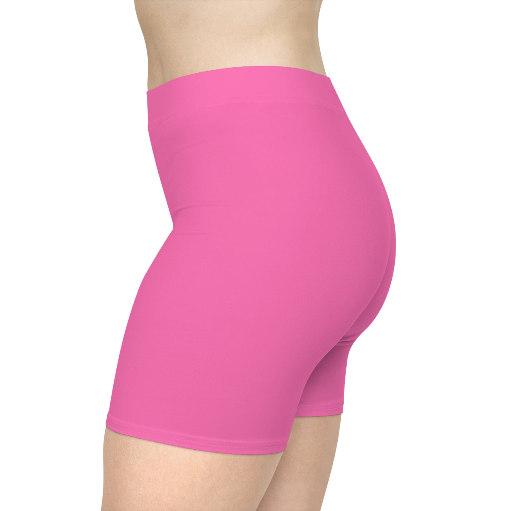 Pink Women's Biker Shorts — High-Waist Activewear Cycling & Workout Shorts