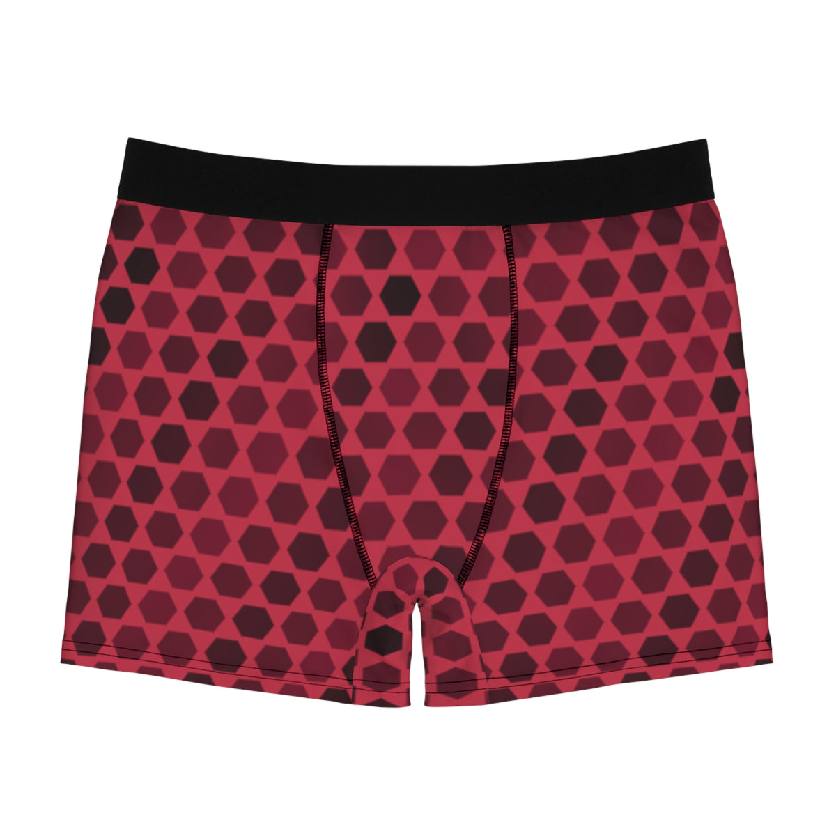 Cranberry Hex Grid Men's Boxer Briefs — Performance Underwear