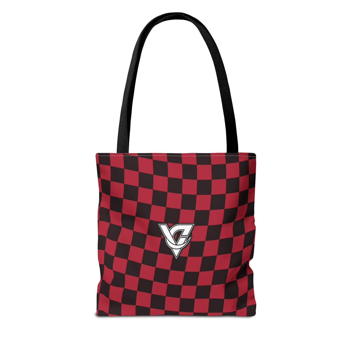 Spiced Wine Warp Check Tote Bag — All-Over Print Gym & Everyday Tote