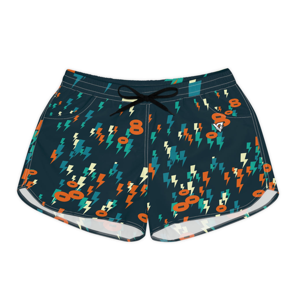 Football Peacock Bolt Strike Women's Athletic Shorts with Pockets