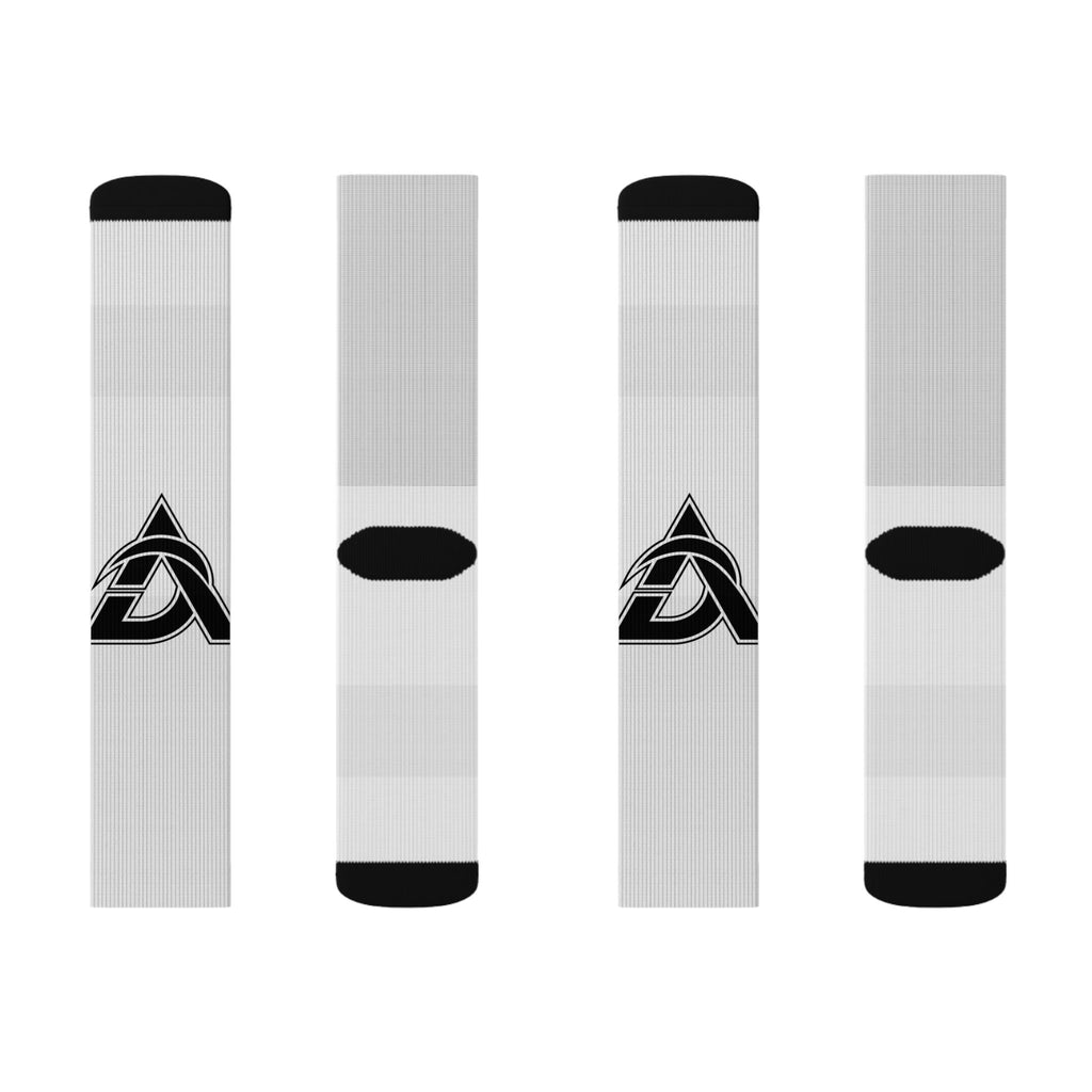 Custom Sublimation Crew Socks with Black Logo by Vantacore Athletics, view 5