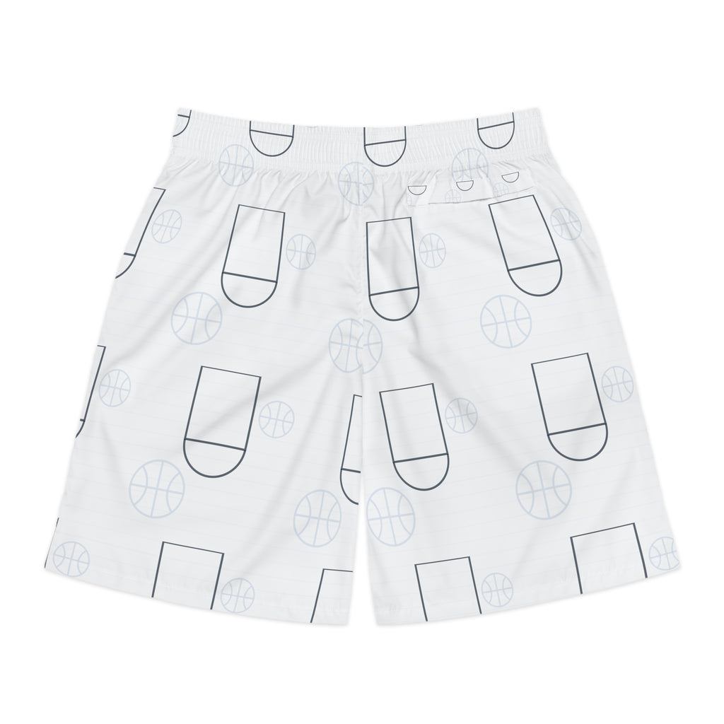 Basketball Arctic White Court Seam Men's Athletic Shorts with Pockets