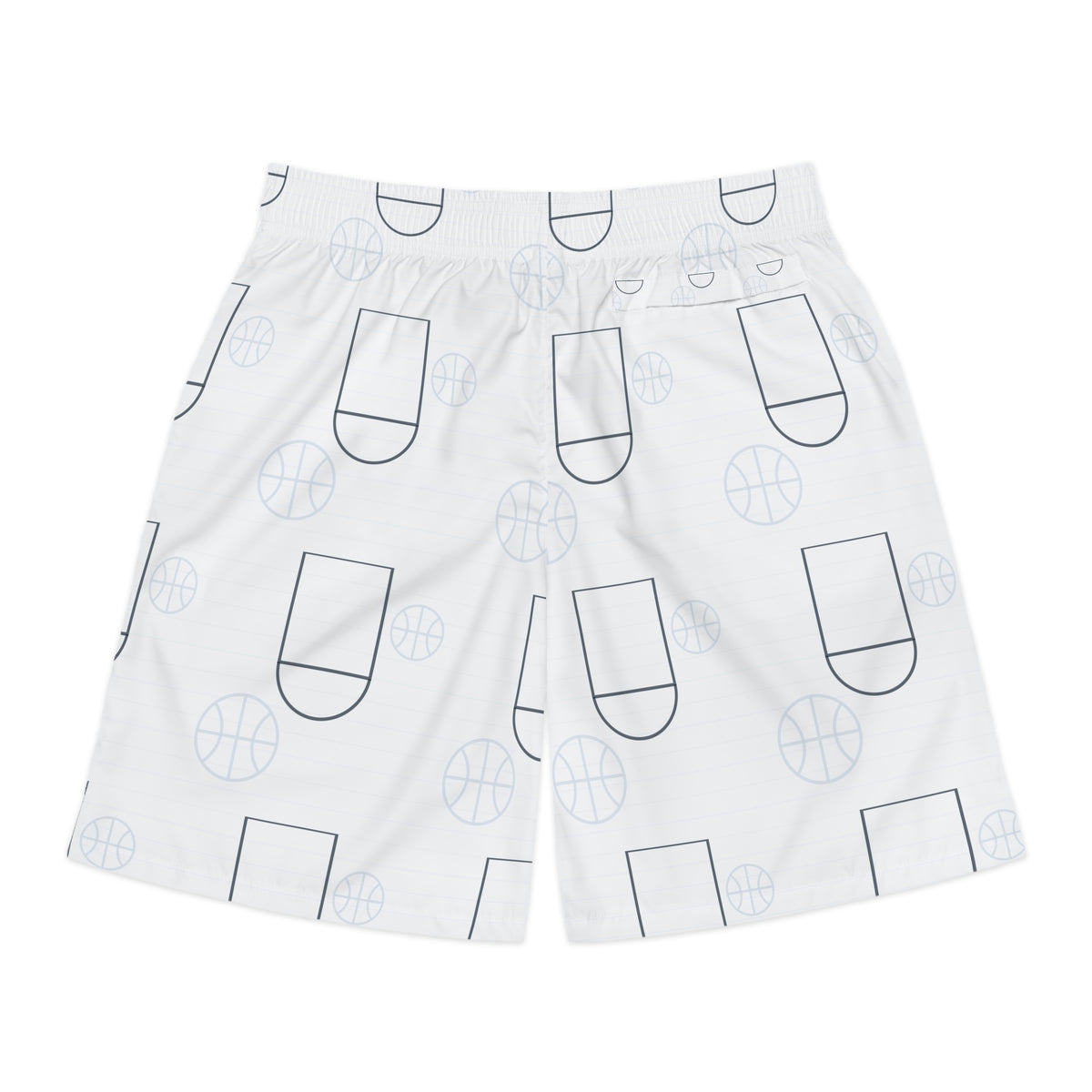 Basketball Arctic White Court Seam Men's Athletic Shorts with Pockets